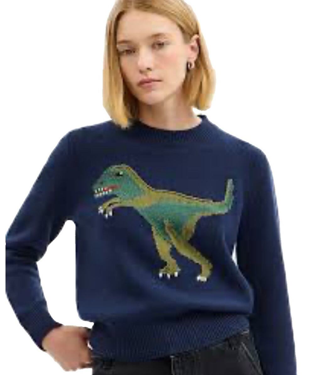Coach Rexy Crewneck Sweater Sz XXS Womens Wool Cashmere Navy